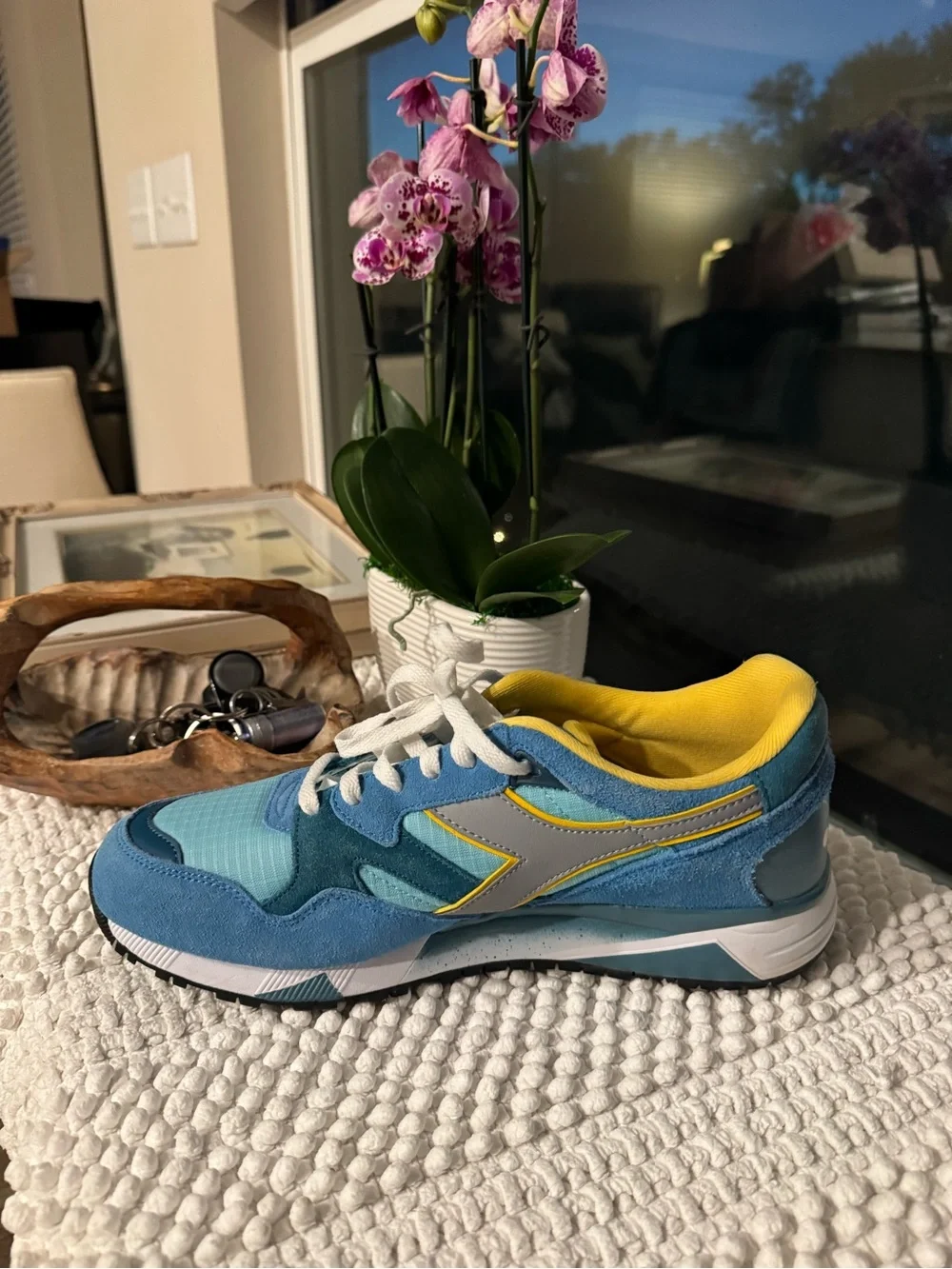 Diadora Blue Teal Yellow Men's Sneakers